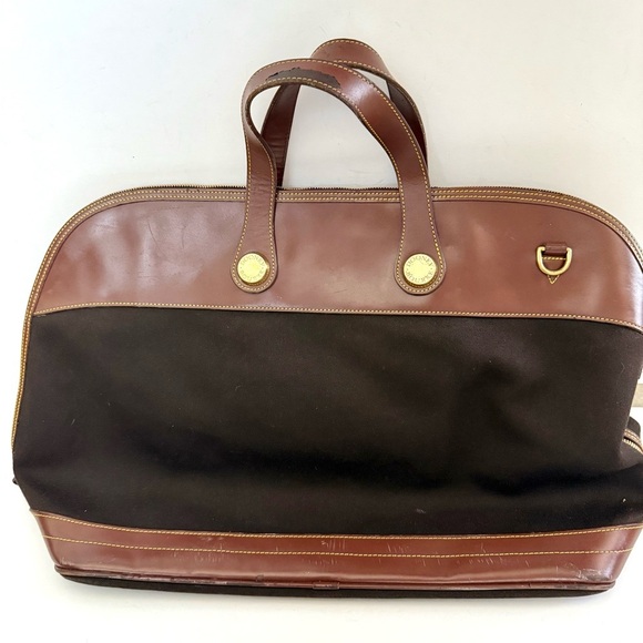 Vintage Dooney & Bourke Travel Overnight Bag Cabriolet Leather Duffle Weekender - Picture 9 of 13